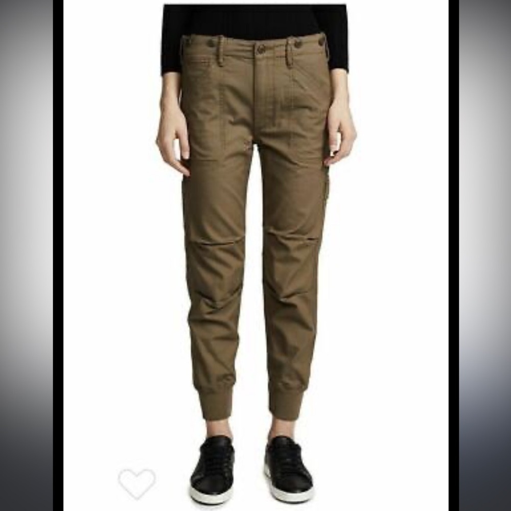 Vince Women Military Slim Fit Slouchy Ankle Jogger Pant Olive | Size 2